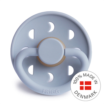 FRIGG Moon Phase - Round Latex Pacifier - Powder blue